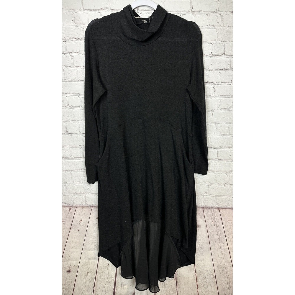 Soft Surroundings Asymetrical hem hi low long sleeve turtleneck dress tunic sz M